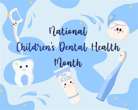 Premium Vector February Is National Childrens Dental Health Month