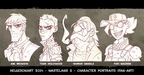 Wasteland Character Portraits Set Lineart Johannes Helgeson