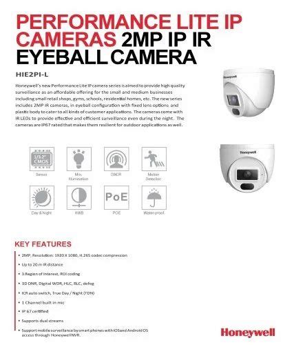 Honeywell 2MP IHIE2PIL IP Dome Camera Camera Range 20 To 25 M At Rs