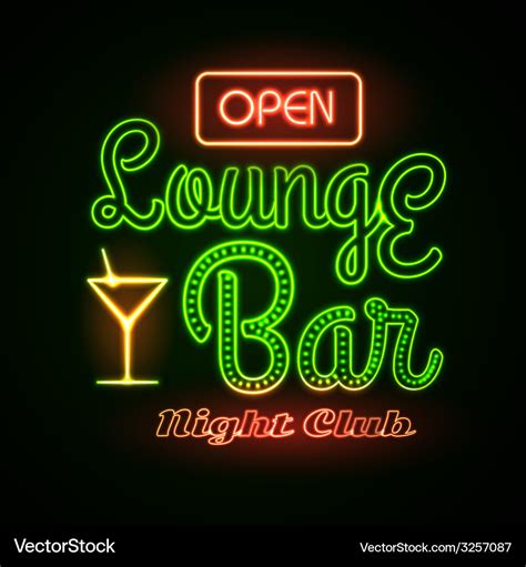 Neon Sign Lounge Bar Royalty Free Vector Image