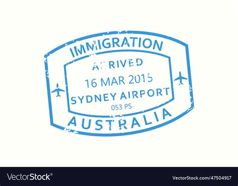 Australia passport stamp visa for travel Vector Image