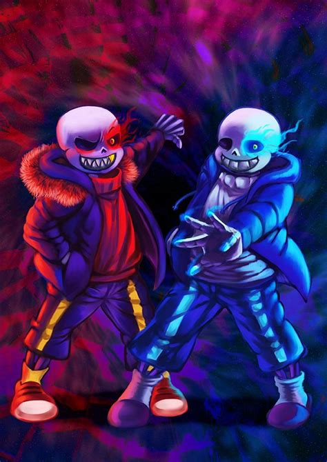 Undertale Sans And Underfell Sans By Servy0619 On Deviantart