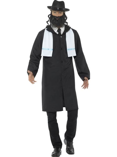 Mens Long Saint Black Rabbi Fancy Dress Jewish Costume-44689