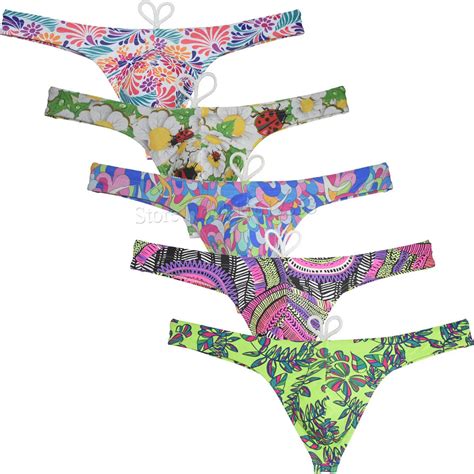 Sexy Mannen Bikini Zwemmen Thong Gedrukt Badpak Glad Swimwear T Back
