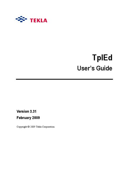 PDF Tekla 15 Template Editor User Guide DOKUMEN TIPS