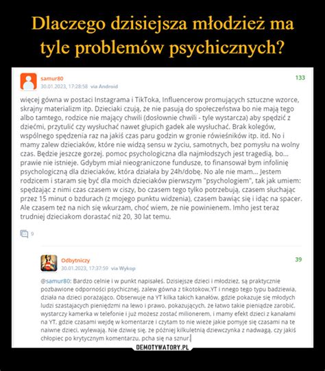 Dlaczego dzisiejsza młodzież ma tyle problemów psychicznych