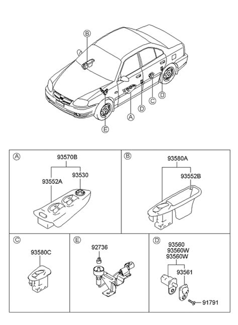 Yn Genuine Hyundai Power Window Sub Switch Assembly