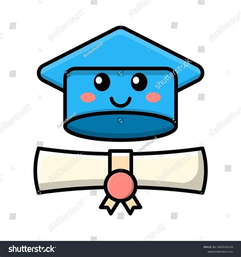 Cute Graduation Cartoon Character Illustration Vector