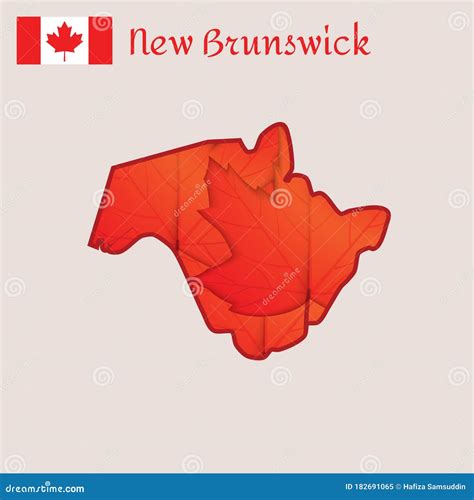 New Brunswick Canada Map Black Silhouette Nb Canadian Province Shape