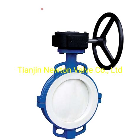 Universal Connection Standard Ptfe Fully Coated Butterfly Valve With