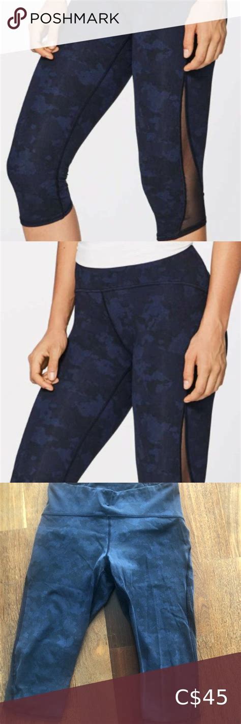 Lululemon Train Times Crop 17 Camouflaged Midnight Navy Black