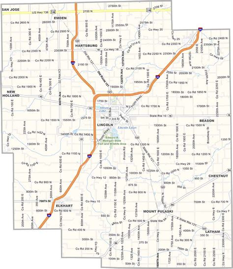 logan county map illinois  county maps