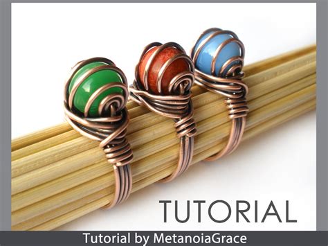 Wire Ring Tutorial Wire Jewelry Pattern Beading Ring Tutorial Wire
