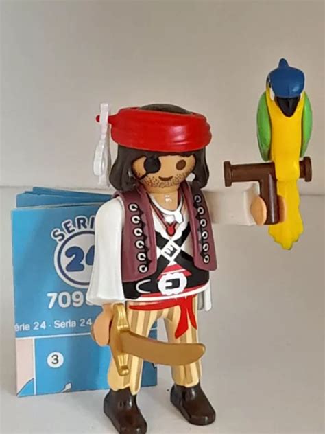 PLAYMOBIL SÉRIE 24 pirate avec perroquet pour bateau voilier ile trésor