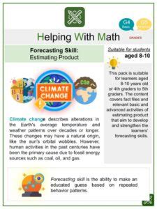 Estimating Product Climate Change Math Worksheets Age