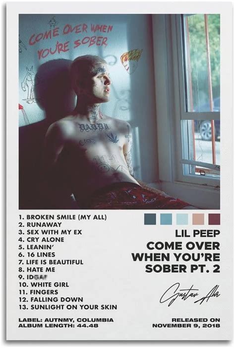 Suanea Lil Peep Poster Come Over When You Re Sober Pt 2 Album Cover Poster Posters