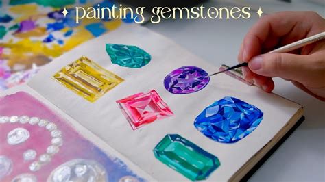 Painting Gemstones Using Acrylic Gouache YouTube