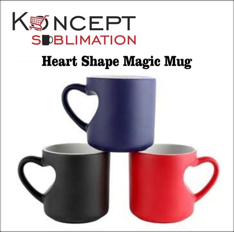 Round Ceramic Heart Cut Shape Sublimation Magic Mugs Capacity 330 Ml