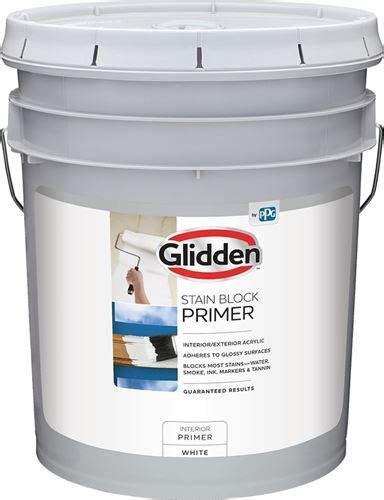 Glidden Glidden Glsbie60wh 05 Stain Block Primer Flat White 5 Gal