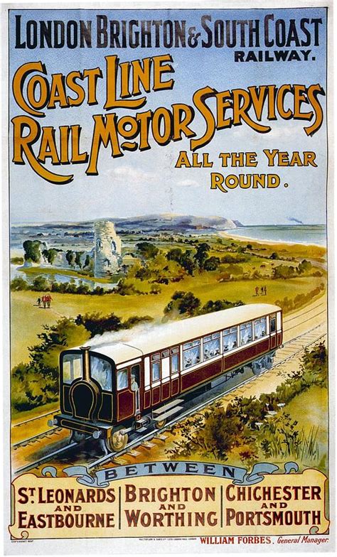 London Brighton And South Coast Railway Retro Travel Poster Vintage