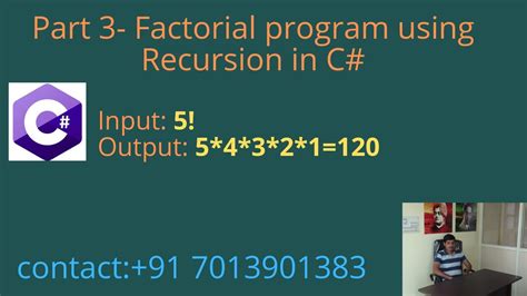 Factorial Program Using Recursion In C Part 3 Youtube