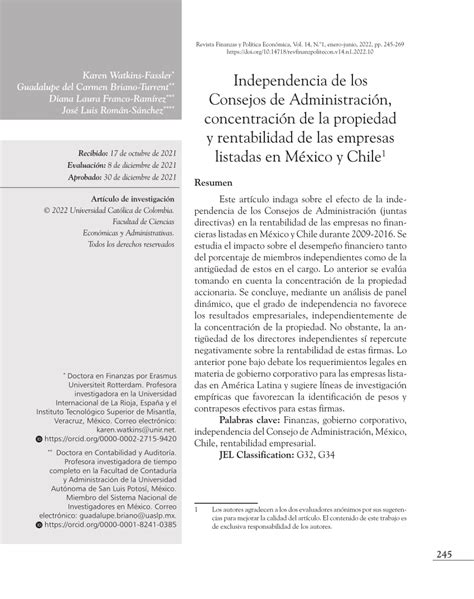 PDF Independencia de los Consejos de Administración Concentración de