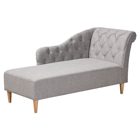 Baxton Studio Emeline Modern Contemporary Upholstered Chaise Lounge