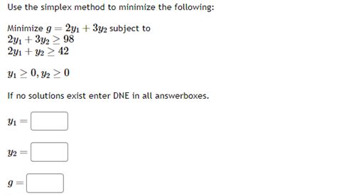 Solved Use The Simplex Method To Minimize The Following Chegg