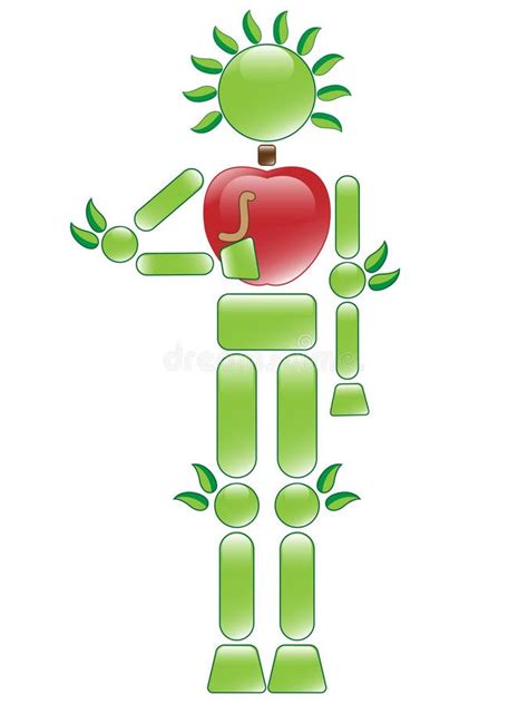 apple man stock vector illustration  character friendly