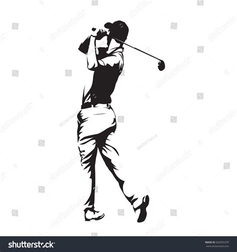 Golf Player Abstract Vector Silhouette Stock Vector (Royalty Free ...