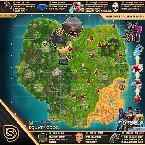 Fortnite Season Week Challenges Map