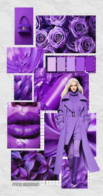 Inspiring fashion mood board Collage with top colors photos Purple aesthetic | Premium AI ...