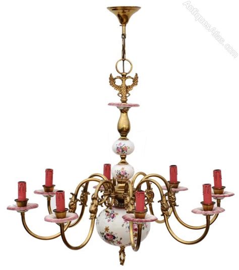 Antiques Atlas Flemish Brass Bronze Ceramic Lamp Chandelier