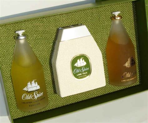 Vintage 60s Old Spice Lime Aftershave Cologne Talc T Set