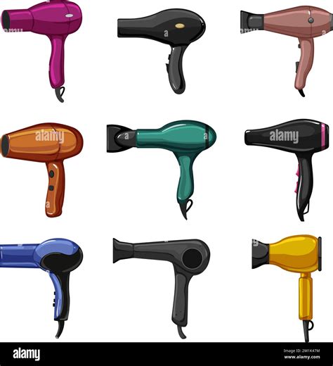 Hair Dryer Set Cartoon Vector Illustration Stock Vector Image Art Alamy