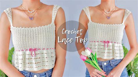 Crochet Lace Ruffle Top Tutorial Crochet Lace Top Chenda Diy Youtube