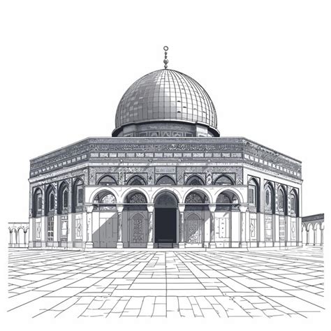 Vectorillustrationofthealaqsamosque Vetor Premium