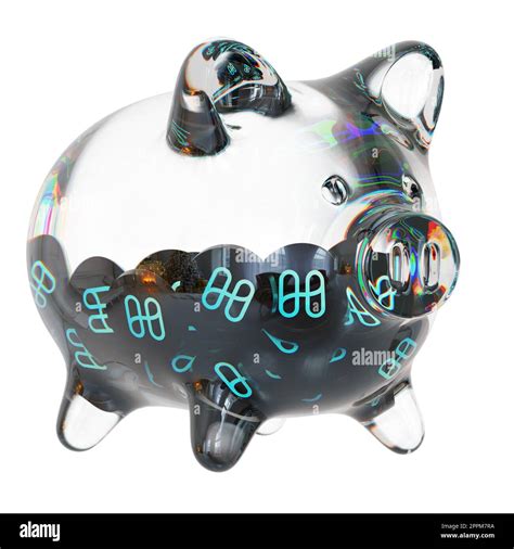 Harmony ONE Clear Glass Piggy Bank With Decreasing Piles Of Crypto