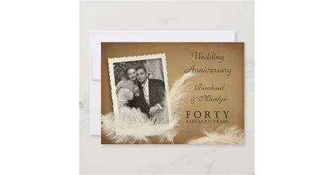 40th Anniversary Fancy Vintage Photo Invitations Zazzle