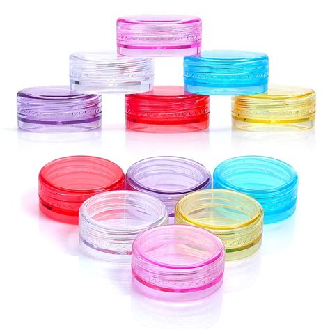 100pcs 2g Colorful Empty Plastic Cosmetic Makeup Jar Pots Transparent