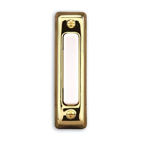 Hampton Bay Wired Door Bell Push Button Polished Brass Hb 711 02 The Home Depot