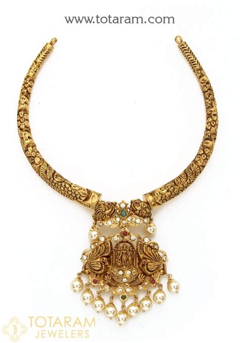 K Gold In Detachable Ram Parivar Peacock Kante Necklace