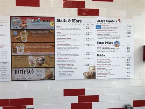 Menu At Andy S Frozen Custard Desserts Lakeland