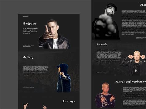 Eminem biography by Anna Verenich on Dribbble