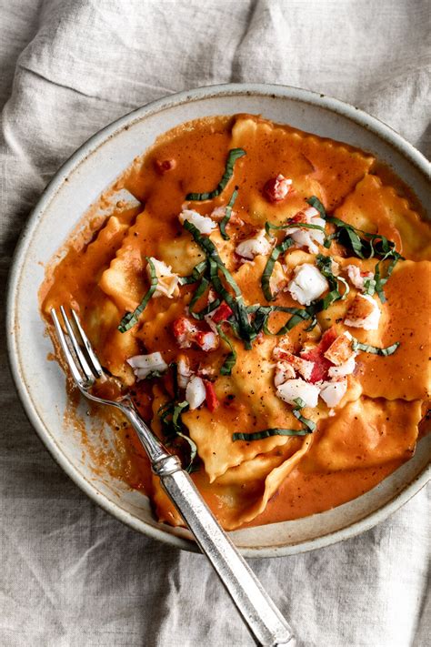 Lobster Ravioli In Vodka Sauce Cooking With Cocktail Rings