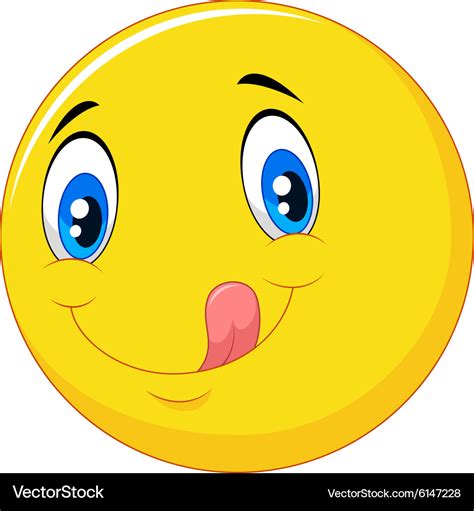 Cartoon Emoticon Delicious With Tongue Out Vector Image