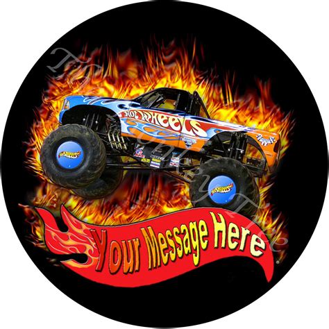 Hot Wheels Monster Truck Personalised Edible Cake Image The Monkey Tree