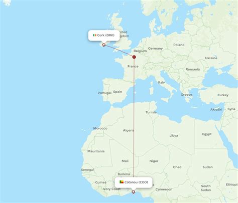 All Flight Routes From Cork To Cotonou ORK To COO Flight Routes