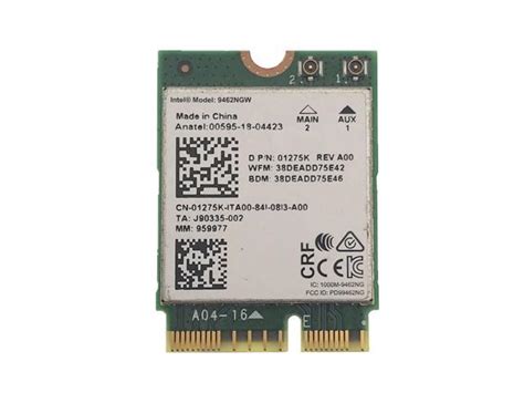 For Intel 9462NGW 2.4G&5G dual band 433M NGFF CNVI 802.11AC wireless ...