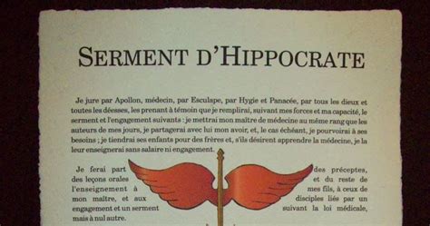 Le Serment Dhippocrate Et Leuthanasie